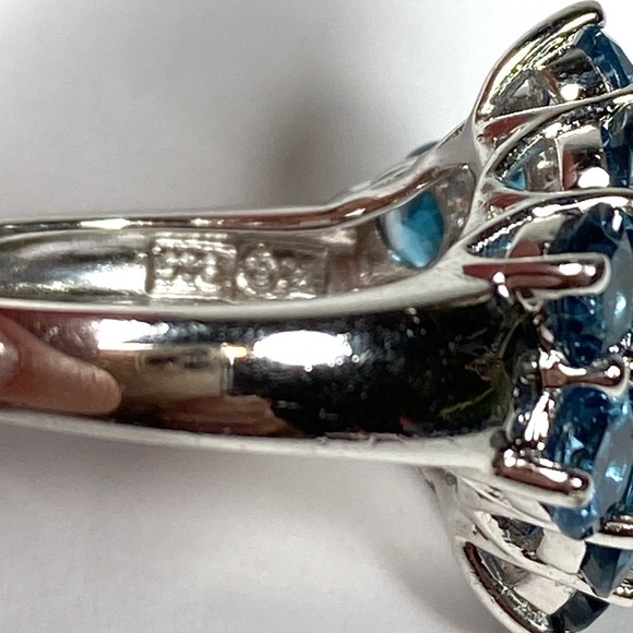 London Blue Topaz Sterling Silver Ring JTV Size 7.75 7.18g  Retired - Picture 7 of 10